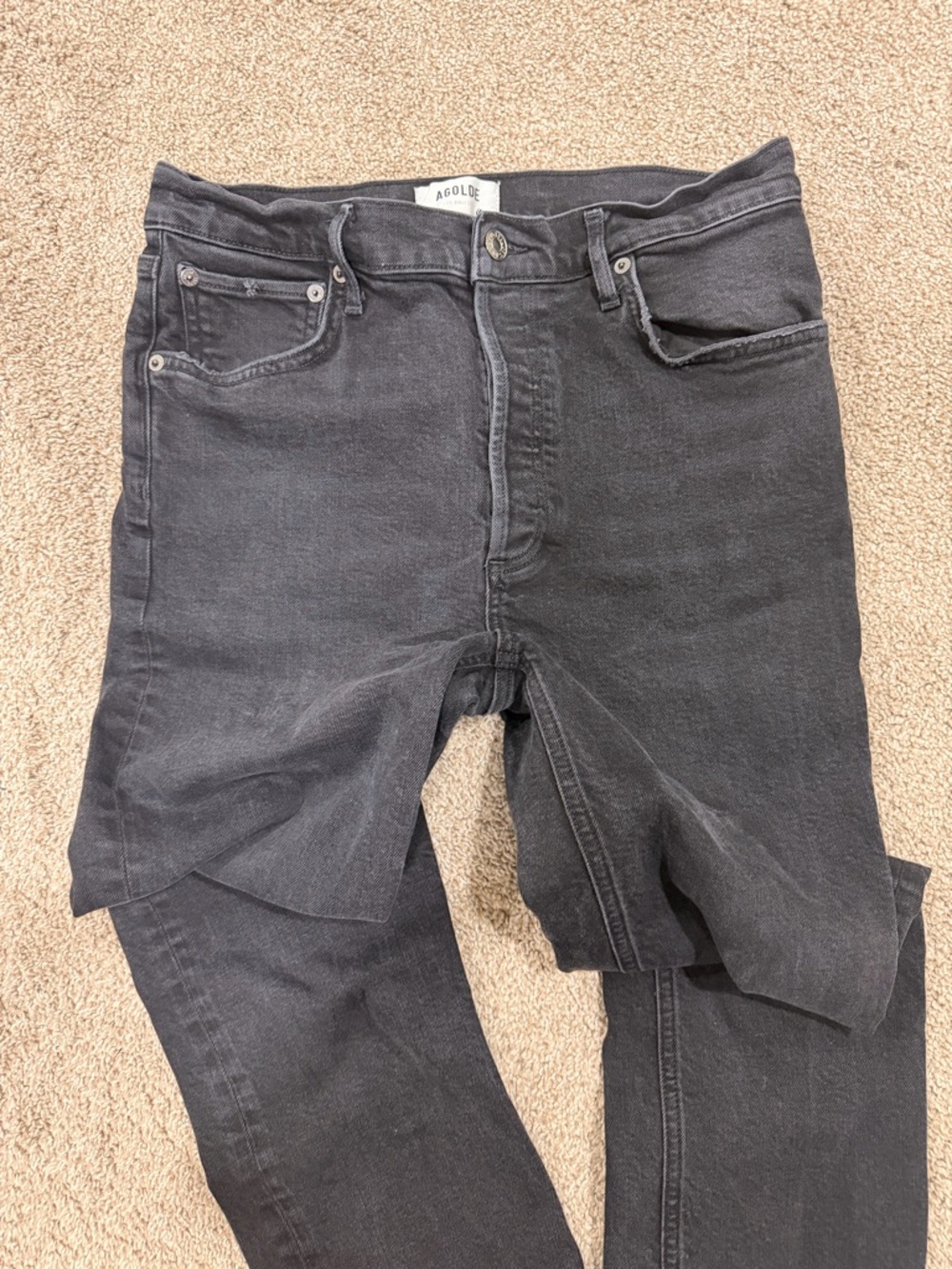 Agolde women’s Black straight cropped Jeans